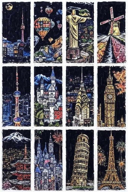 Travel Art Scratch Cards