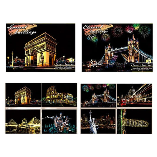 Scratch Art Postcards Set